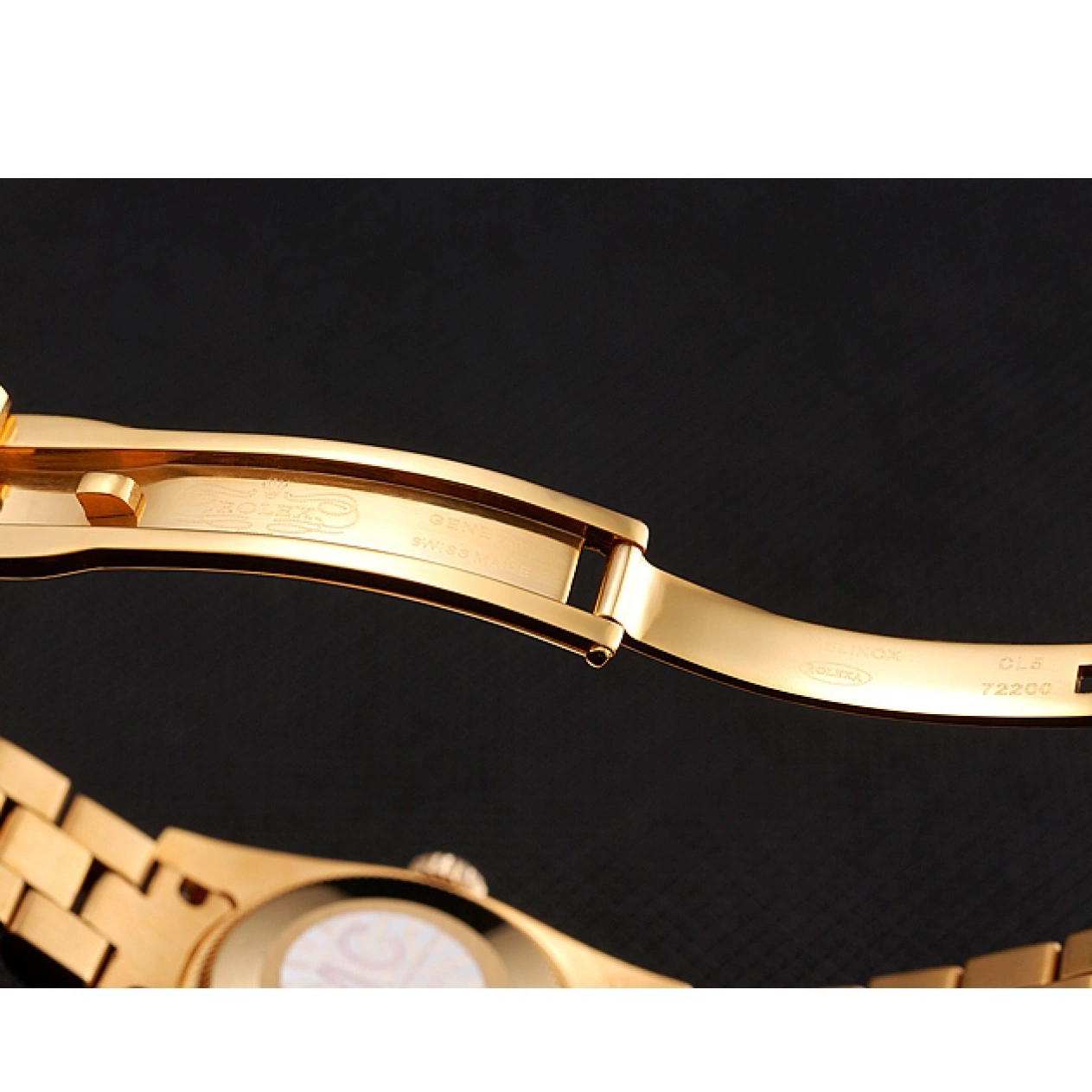 Aaa replica watch Swiss Dial Gold Diamond Rolex 1453955 DayJust Pave Bracelet Diamond 0629